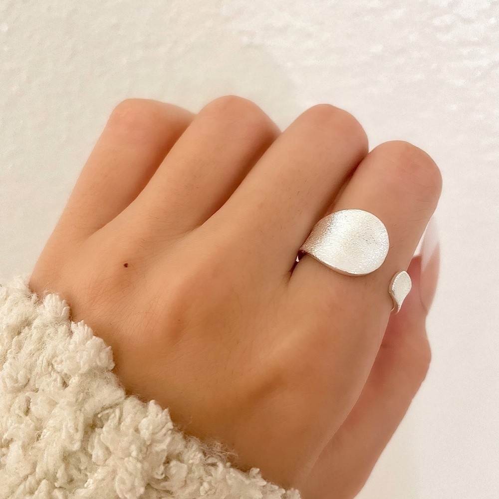 925 Sterling Silver Textured Wrap Ring Minimalist Dainty Ring